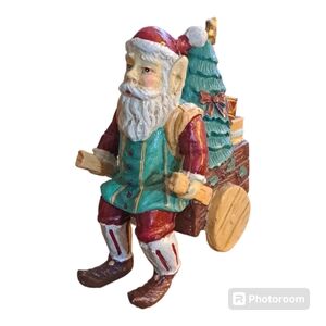 Old World Vintage Santa with delivery wagon full of toys